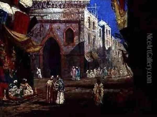A Street in Cairo 1841 Oil Painting - William James Muller