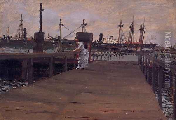 Woman on a Dock Oil Painting - William Merritt Chase