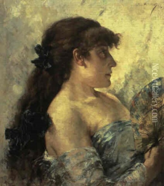 Portrait Presume De Sarah Bernhardt Oil Painting - Theo van Rysselberghe