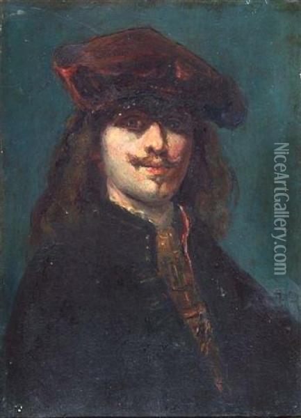 Bust Length Portrait Of A Gentleman Oil Painting - Rembrandt Van Rijn