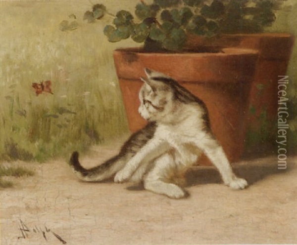 The Butterfly Catcher Oil Painting - John Henry Dolph