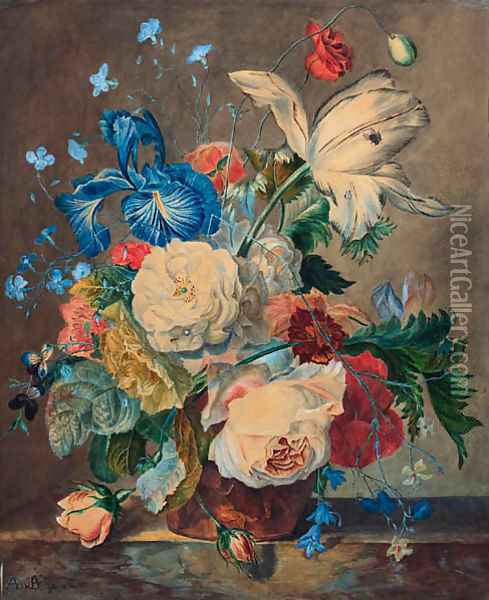 A still life of flowers Oil Painting - Jan Van Huysum