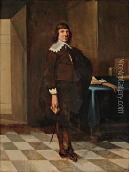 Portrait D'homme Dans Un Interieur Oil Painting - Dirck Verhaert