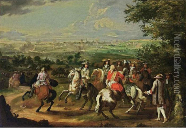 The Arrival Of Louis Xiv At The Siege Of Maastricht Oil Painting - Adam Frans van der Meulen