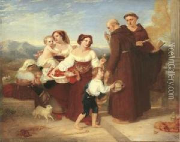 The Salutation To The Aged Friar Oil Painting - Charles Lock Eastlake