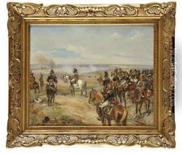 Napoleon 1er Et Son Etat Major Sur Un Champs De Bataille Oil Painting - Henri-Louis Dupray