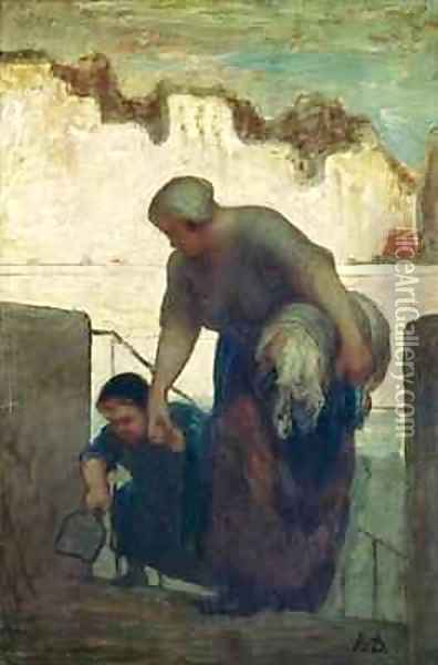 The Washerwoman 2 Oil Painting - Honore Daumier
