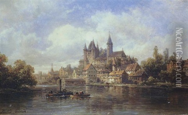 Chateau Au Bord De L'aar Oil Painting - Pierre Justin Ouvrie