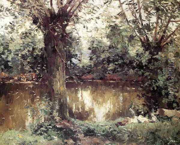 Landscape Banks Of The Yerres Oil Painting - Gustave Caillebotte