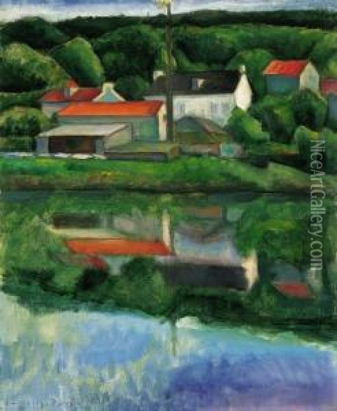 Landscape Near Paris, About 1935 Oil Painting - Dezso Czigany