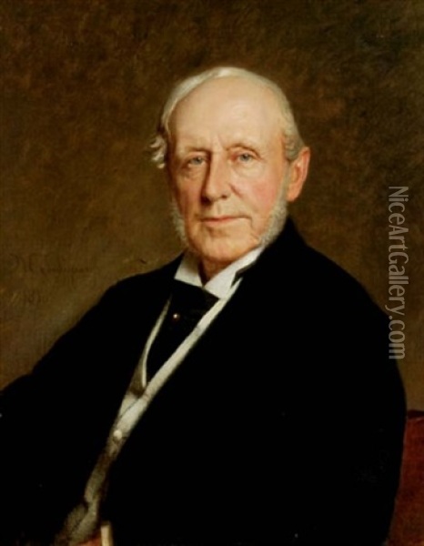 Portrait Of Henry Pratt Mckean (+ Portrait Of His Wife Phebe Elizabeth Warren; 2 Works) Oil Painting - Michele Gordigiani