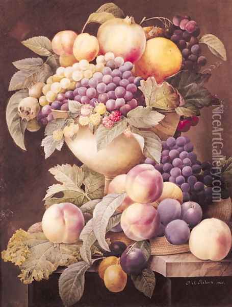 Fruits Oil Painting - Pierre-Joseph Redoute