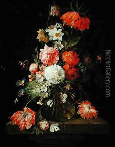 Still Life with Flowers Oil Painting - David Cornelisz. de Heem