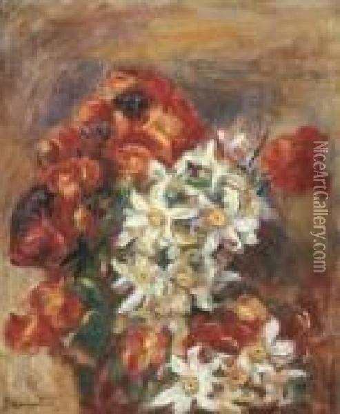 Fleurs Oil Painting - Pierre Auguste Renoir