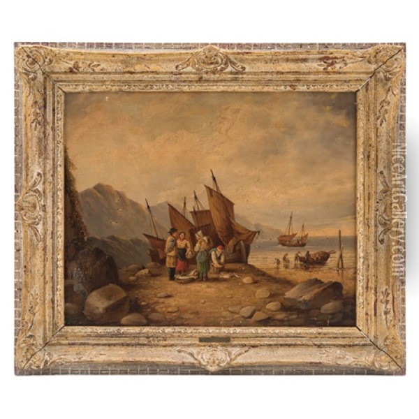 Pescadores Oil Painting - William Shayer the Elder