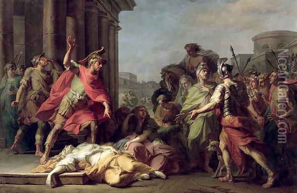 The Death of Lucretia, 1784 Oil Painting - Jerome Preudhomme