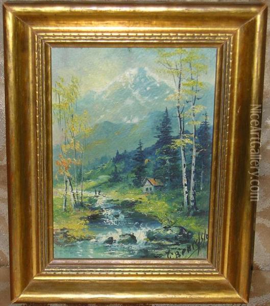 Item No. 864631 : The Rockies George Beardsley Listedoil Painting Signed J2jz9 Oil Painting - George Beardsley