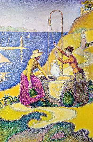 Young women of Provence at the well, 1892 Oil Painting - Paul Signac