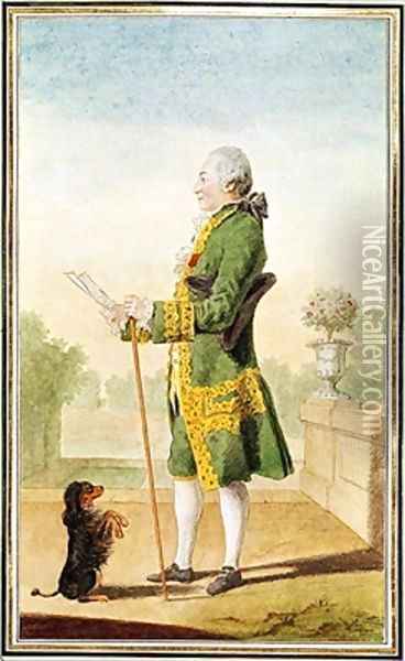 Monsieur de Boisandre, Master of the Hunt of the Duke of Orleans Oil Painting - Louis Carrogis Carmontelle