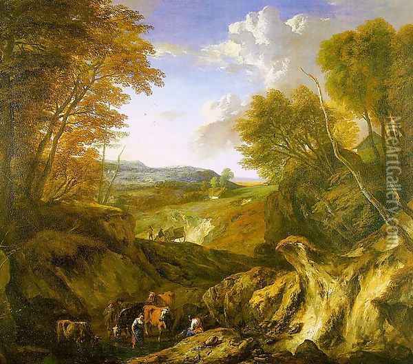 Forested Landscape Oil Painting - Cornelis Huysmans