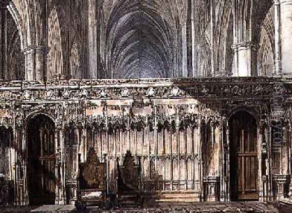 The Screen of Edward the Confessor Oil Painting - Frederick Mackenzie