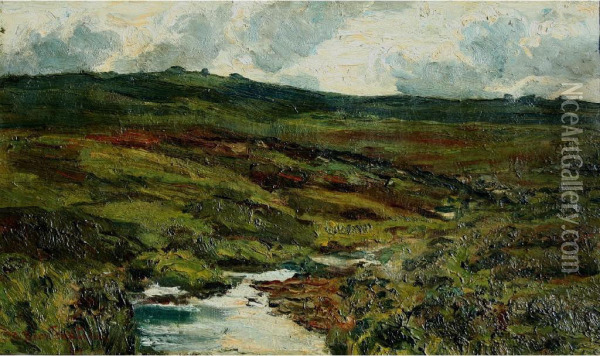 Moorland Scene Oil Painting - Carl August Breitenstein