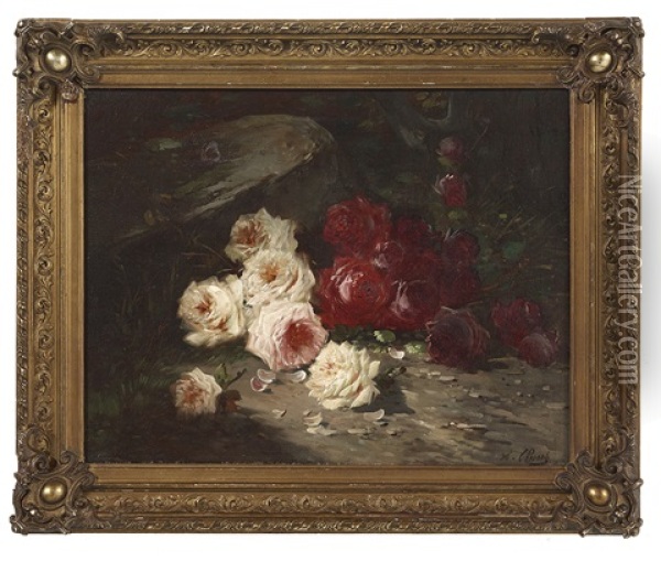 Pink And Red Roses Oil Painting - Henry Schouten