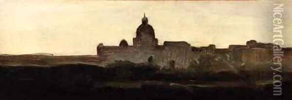 St Peter's, Rome Oil Painting - Henri-Joseph Harpignies