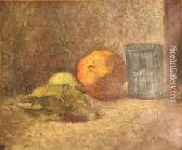Nature Morte Aux Fruits Et Au Verre Oil Painting - Leonce Pelletier