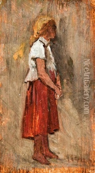 Lanyka Oil Painting - Lajos Deak Ebner