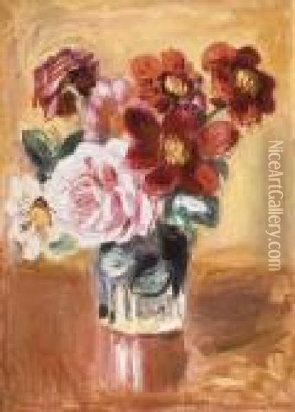 Bouquet De Pivoines Et D'anemones Oil Painting - Pierre Auguste Renoir