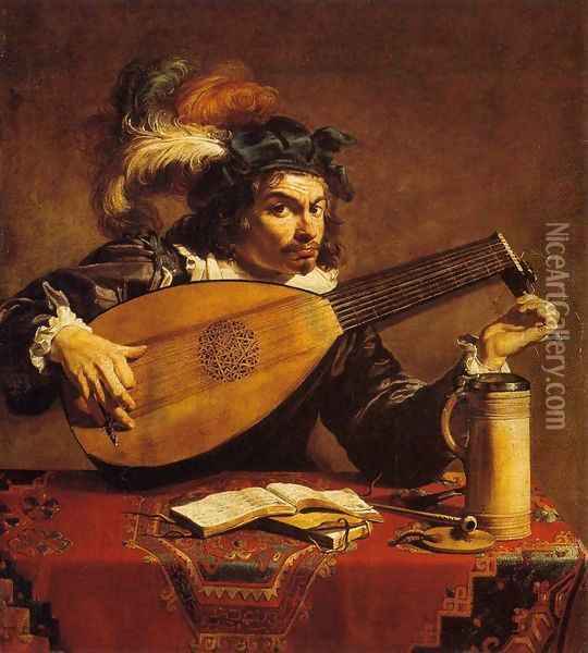 The Lute Player Oil Painting - Theodoor Rombouts