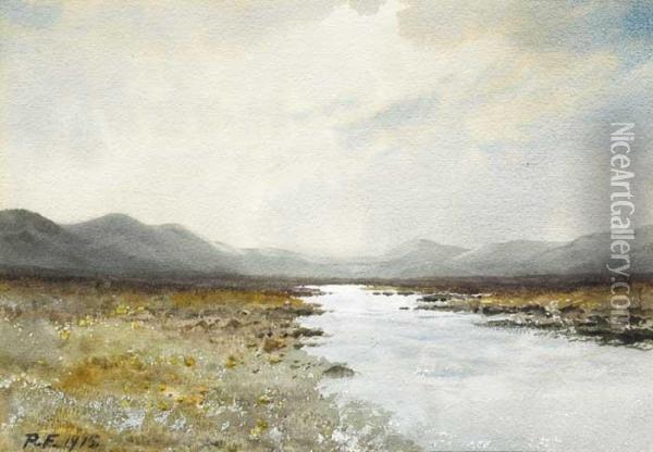 Bogland River Oil Painting - William Percy French