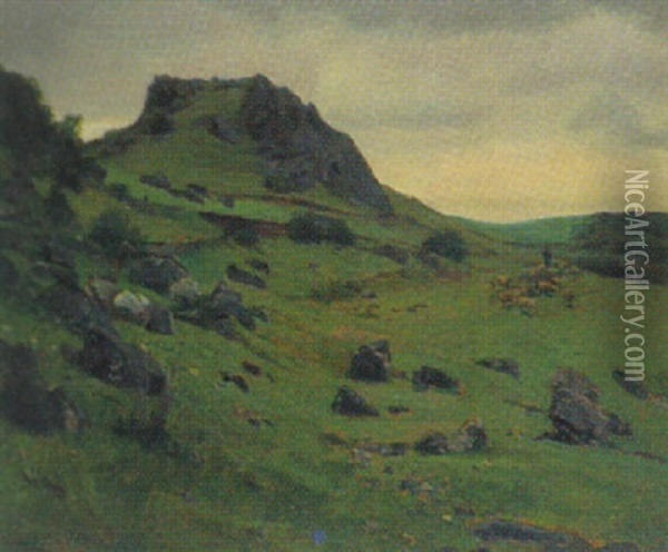 Eifellandschaft Mir Schafherde Oil Painting - Konrad Ludwig Lessing