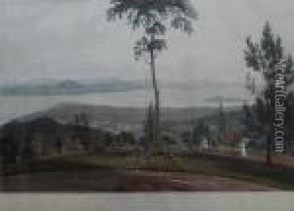 View From Strawberry Hill Oil Painting - William Daniell RA