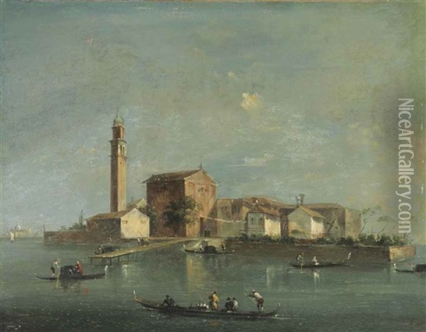 A View Of The Island Of San Giorgio In Alga, Venice Oil Painting - Giacomo Guardi