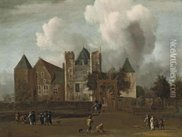 A View Of Purmerend Castle, Near Monnickendam, Waterland Oil Painting - Jan van Kessel