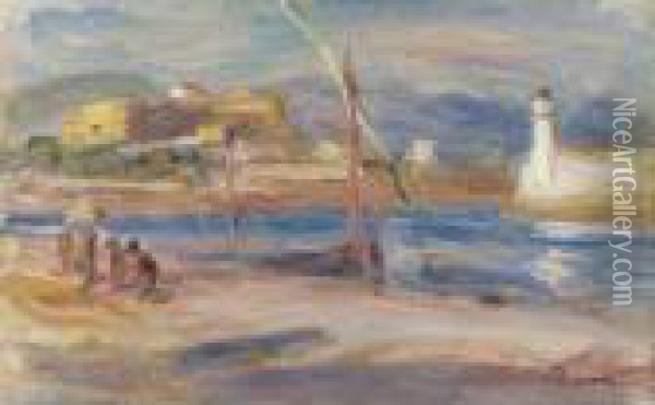 Fort Carre Et Phare D'antibes Oil Painting - Pierre Auguste Renoir