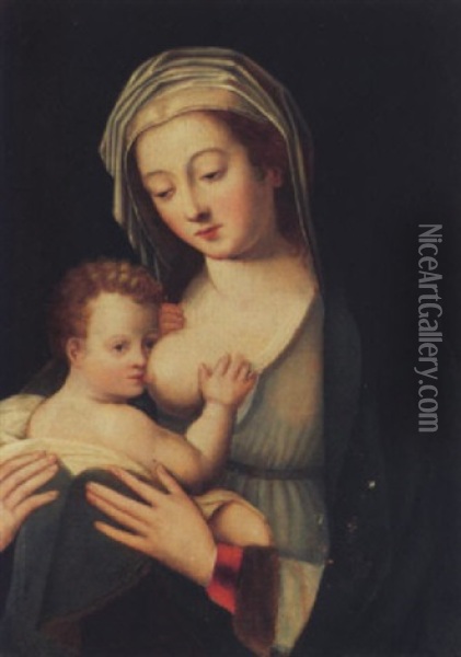 Madonna Mit Kind Oil Painting -  Master of the Parrot