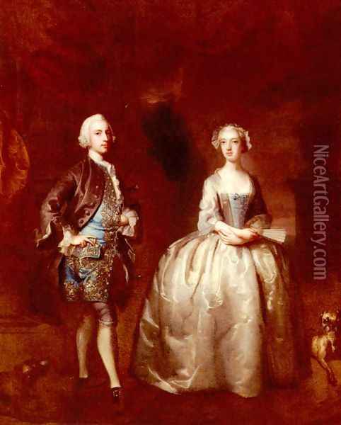 Portrait Of A Lady And Gentleman Oil Painting - Joseph Highmore