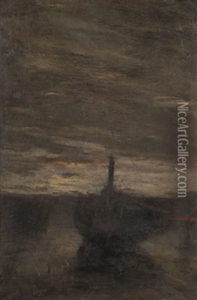 Landscape With Boat Oil Painting - Paulus Petrus van der Velden