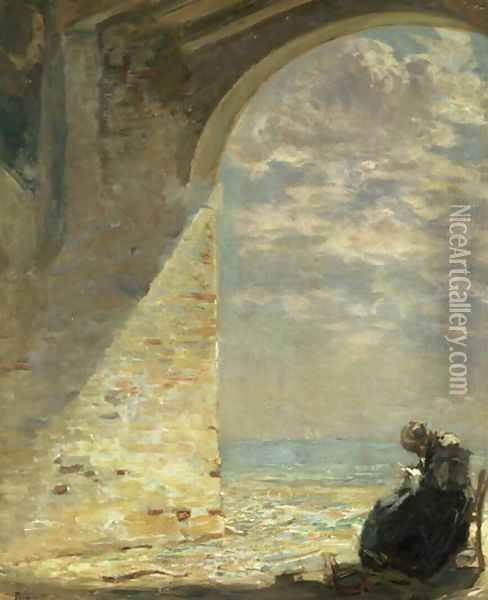 At The Gateway, 1911 Oil Painting - Guglielmo Ciardi