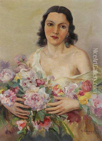 A Florist Oil Painting - Marcel Krasicky