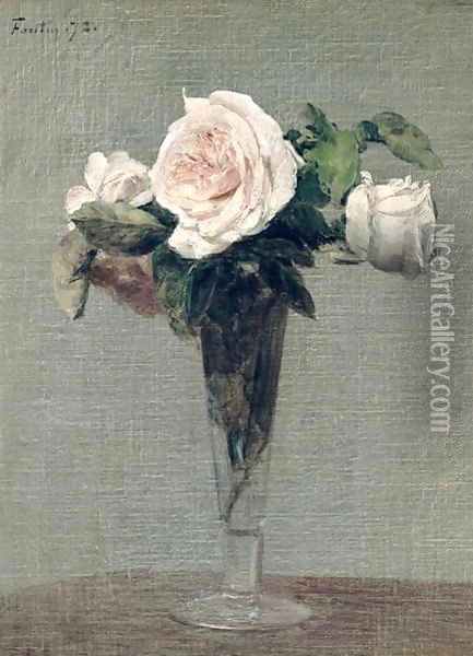 Flowers 1872 Oil Painting - Ignace Henri Jean Fantin-Latour