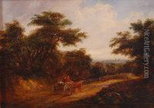 Bramford Heath, Near Ipswich Oil Painting - Robert Burrows