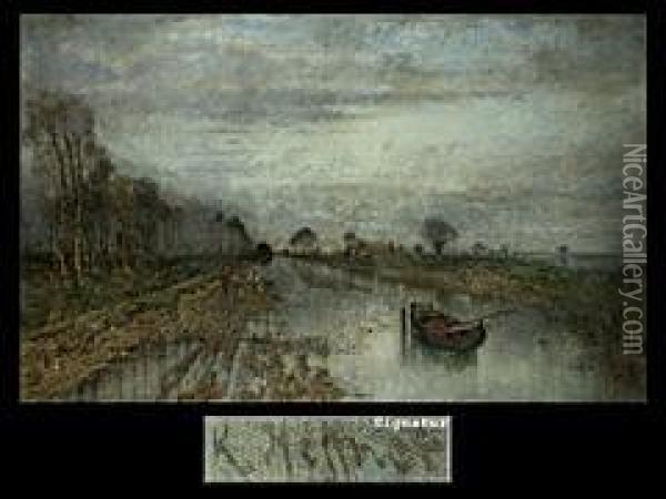 Kanallandschaft Mit Birkenhain Oil Painting - Karl Heffner
