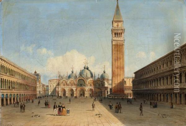 Piazza San Marco, Venedig Oil Painting - Carlo Grubacs