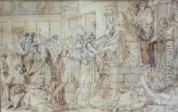 Scene De L'histoire Antique Oil Painting - Louis-Felix De Larue