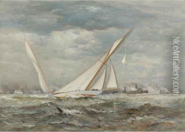 The Yacht Race Oil Painting - James Gale Tyler