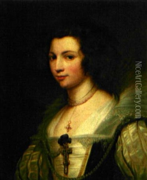Portrat Maria Luise Von Tassis (after Van Dyck) Oil Painting - Robert Theer